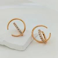 agsnilove 18k gold plated hoop earrings double ring huggie earings fashion jewelry 2022 for women cubic zirconia vintage hoops