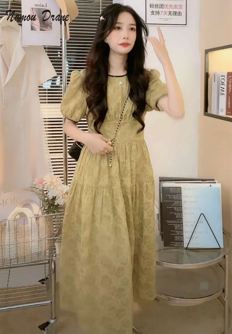 

Namou Drane Women's Summer Dress New 2022 Retro Light Luxury Over The Knee To Cover The Waist Slim Skirt Ins Tide
