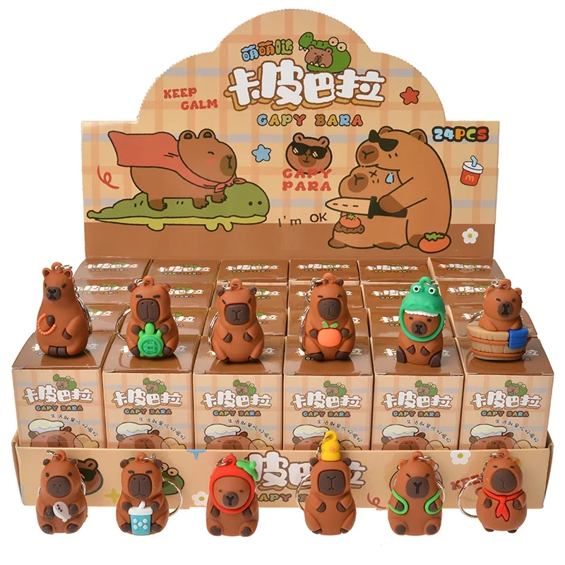 Новинка 24 шт. Sanrio Capybara слепая коробка кукла мультяшная милая кулон брелок детский