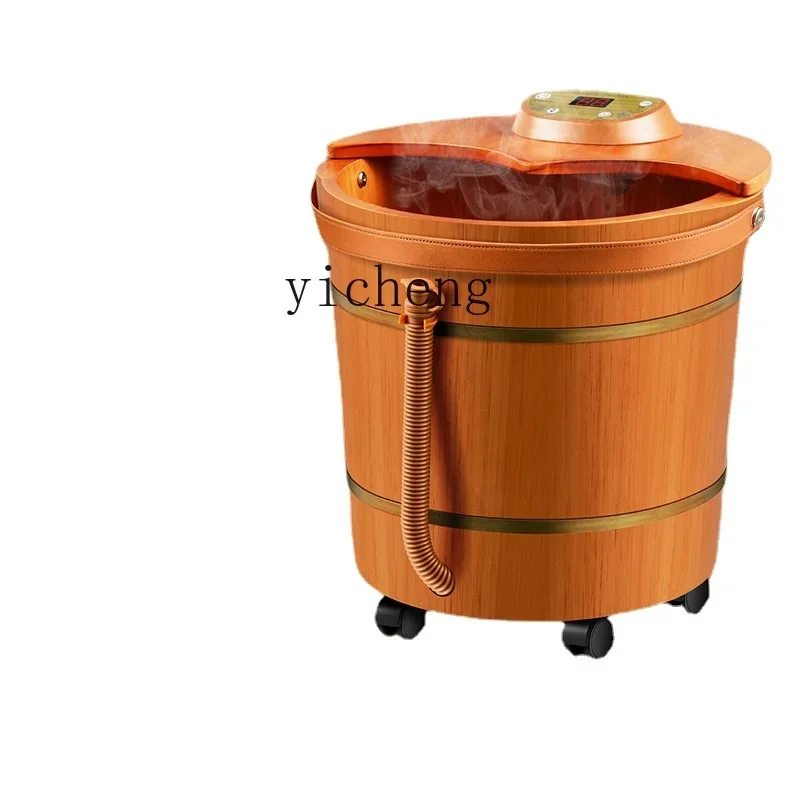 

XL Foot Bath Barrel Wooden Barrel Electric Massage Foot Tub Automatic Heating Constant Temperature Oak
