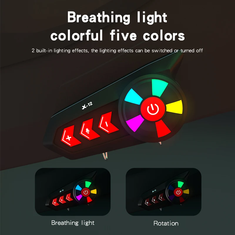 

Беспроводные наушники, гарнитура для мотоциклетного шлема, музыкальный динамик с подсветкой атмосферы, автоответчик, подключение к 2 устро...