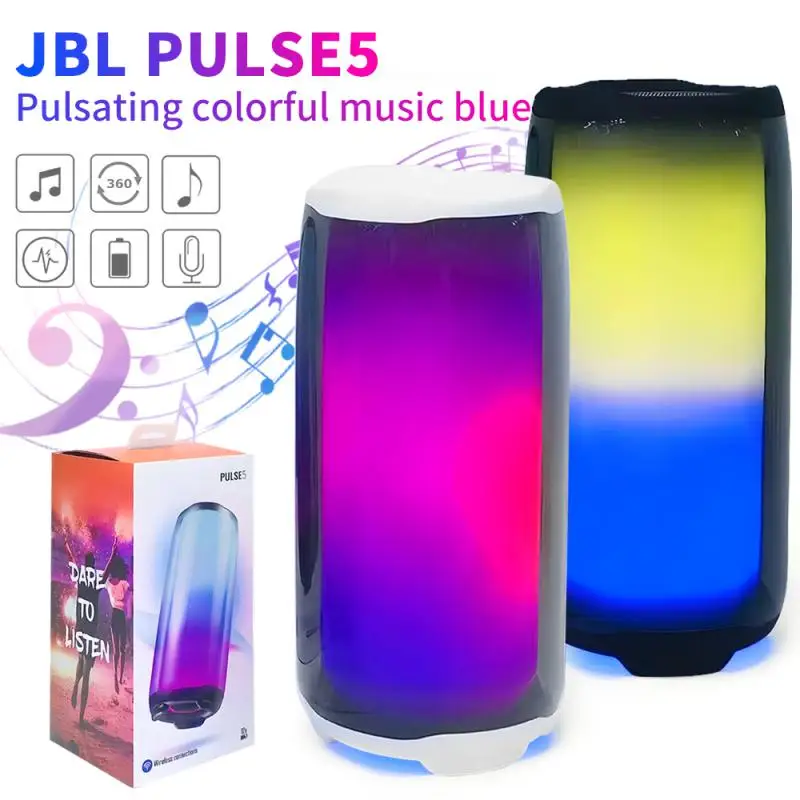 

Беспроводная Bluetooth-Колонка JBL PULSE 5, портативная Водонепроницаемая IPX7 колонка с глубокими басами, 5 стереозвуков светодиодный светильник кой,...