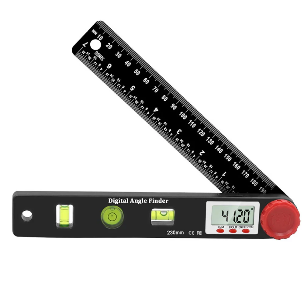 

4 In 1 Digital Angle Finder 0-360° Digital Protractor Angle Measuring Tool 3 Different Bubbles Spirit Level Ruler for Craftsmen