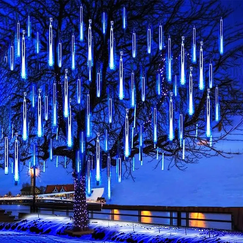 

30/50cm LED Meteor Shower Light Holiday String Light Waterproof Fairy Garden Decor Outdoor Street Garland Christmas Decoration