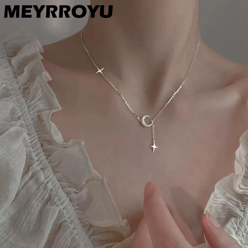 

XIYANIKE 2022 New Frosted Moon Star Pendant Necklace For Women Girl Clavicle Chain Choker Fashion Jewelry Gift Party collier