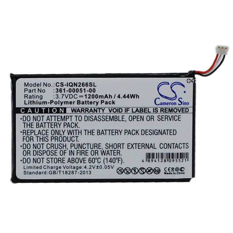 

CameronSino Battery for Garmin Nuvi 2660LMT Nuvi 2669LMT Nuvi 2460LMT Nuvi 2595LM Nuvi 2595LMT 1200mAh / 4.44Wh 361-00051-00