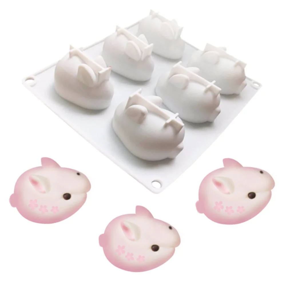 

DIY Candle Mold Cute 3D Easter Rabbit Cake Pudding Molds Silicone Cake Chocolate Dessert Mould Candle Making Supplies