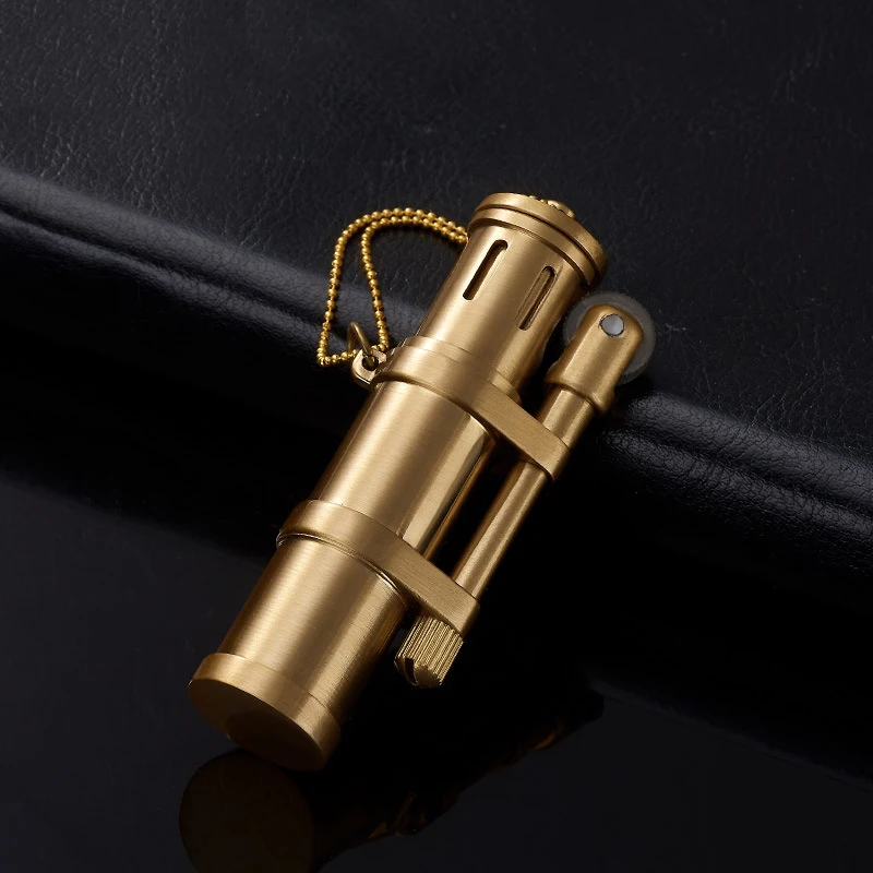 Classic Brass Old-fashioned Kerosene Lighter, Retro Portable Men's Cigar Lighter, High-end Gift for Boyfriend or Father