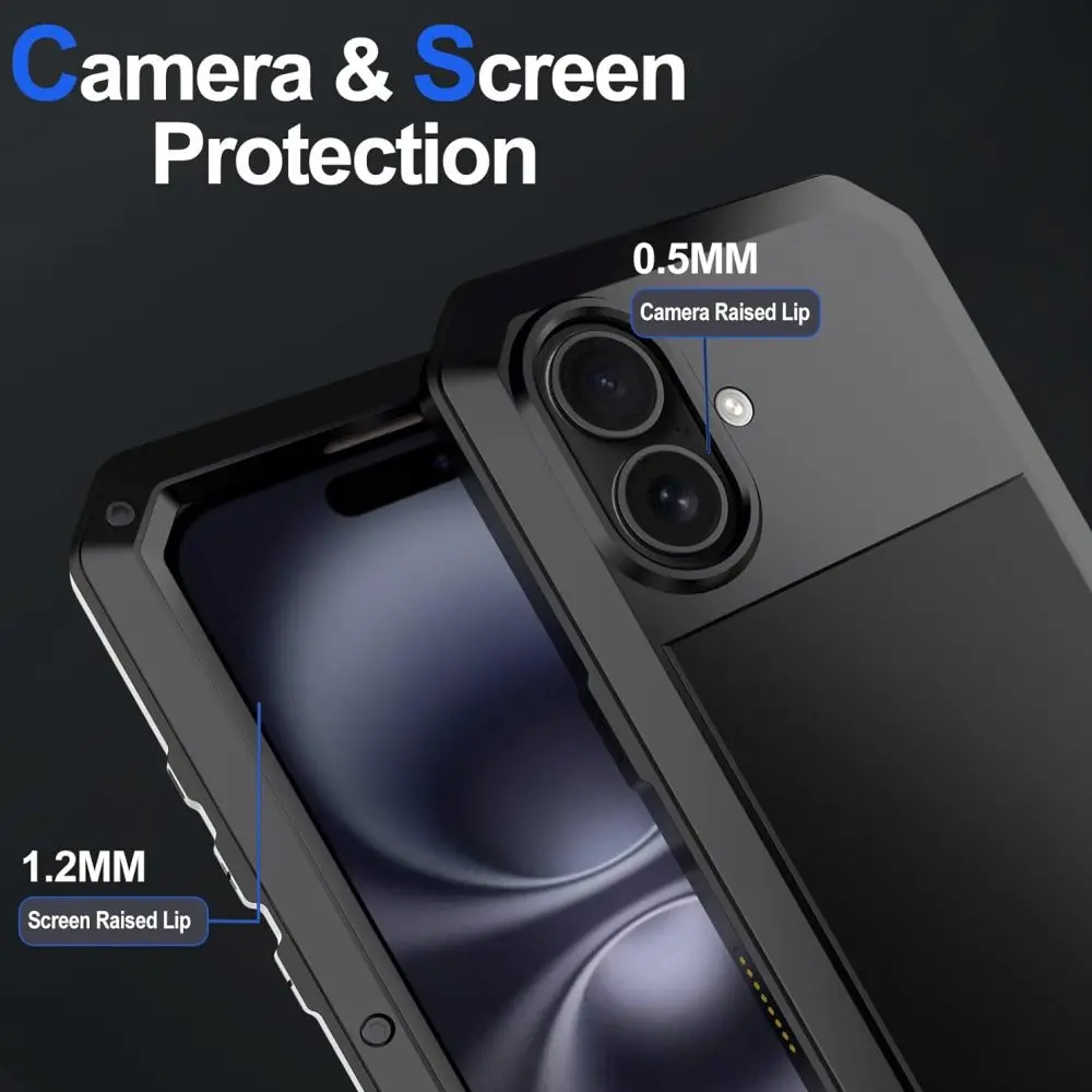 Прочный защитный чехол Armor для iPhone 16 15 13 12 11 Pro Max XS XR 8 7 14 Plus SE металлический