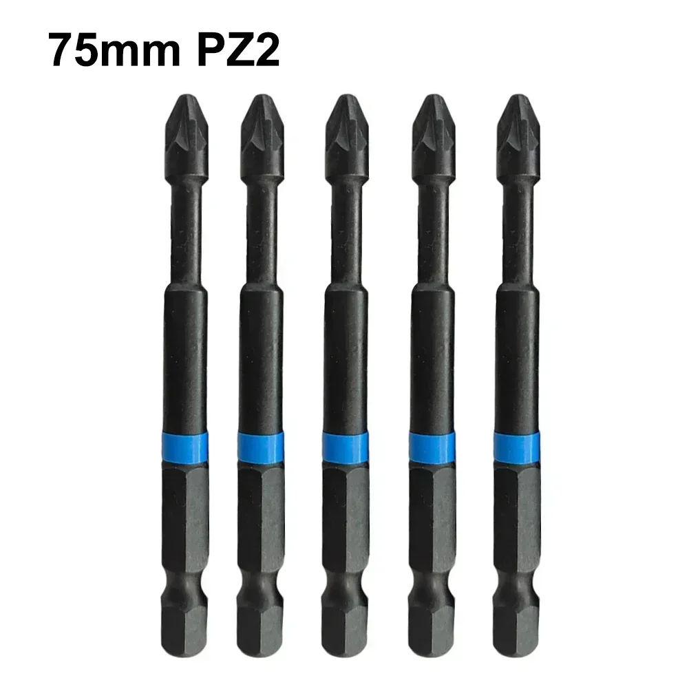 

5 шт., электрические магнитные отвертки PZ1 PZ2 PZ3 Pozidriv, бит 75 мм, 1/4 дюйма, шестигранный хвостовик для ремонта мебели, инструмент для отвертки