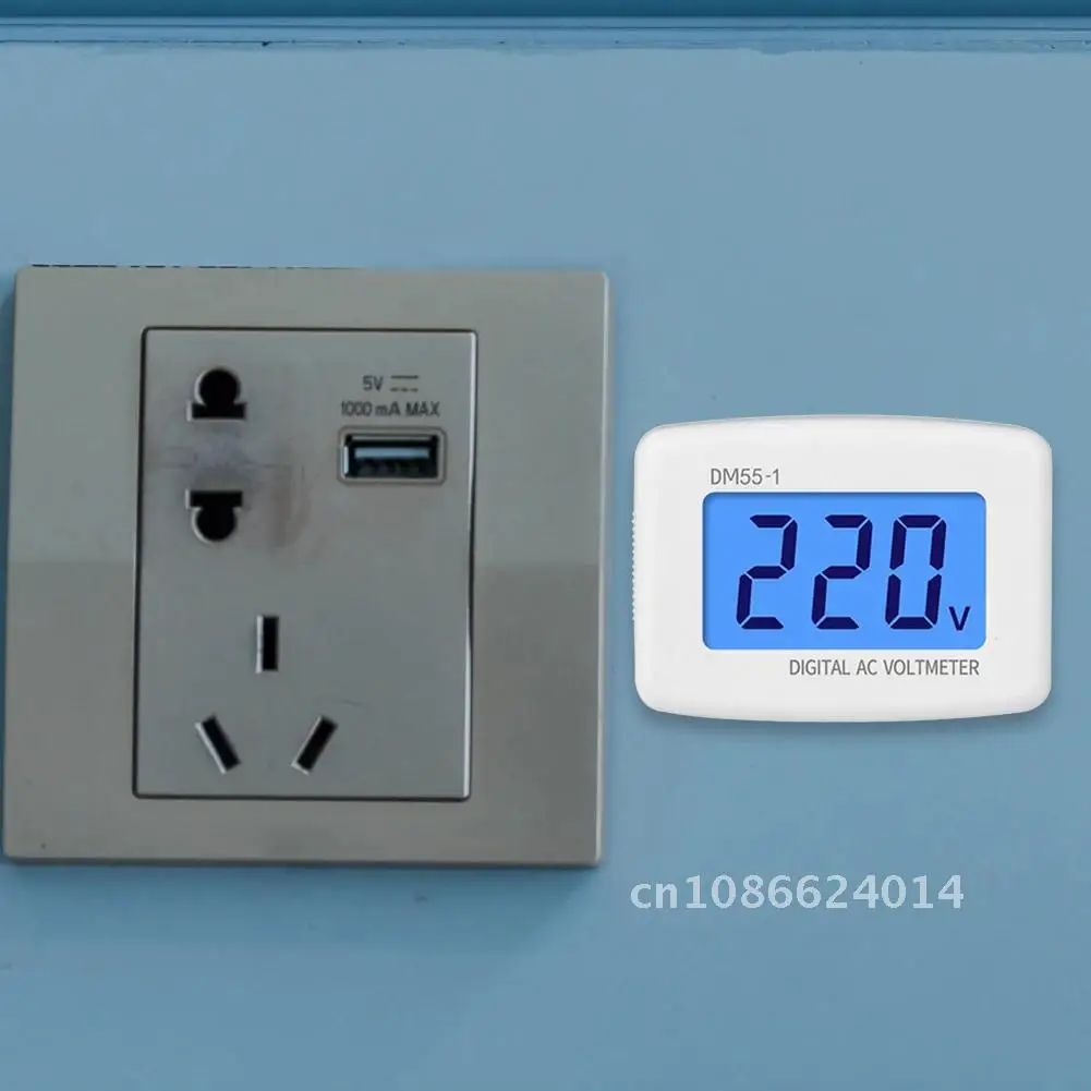 DM55-1 цифровой вольтметр переменного тока 80-300 В ЖК-цифровой розетка настенный 110-220