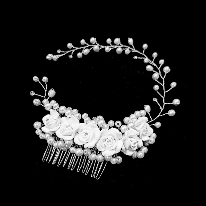 

Rhinestone Hair Comb Pearl Tiara for Women Bridal Crystal Hair Clips Styling Hair Jewelry Wedding Hair Accessory Hairpins