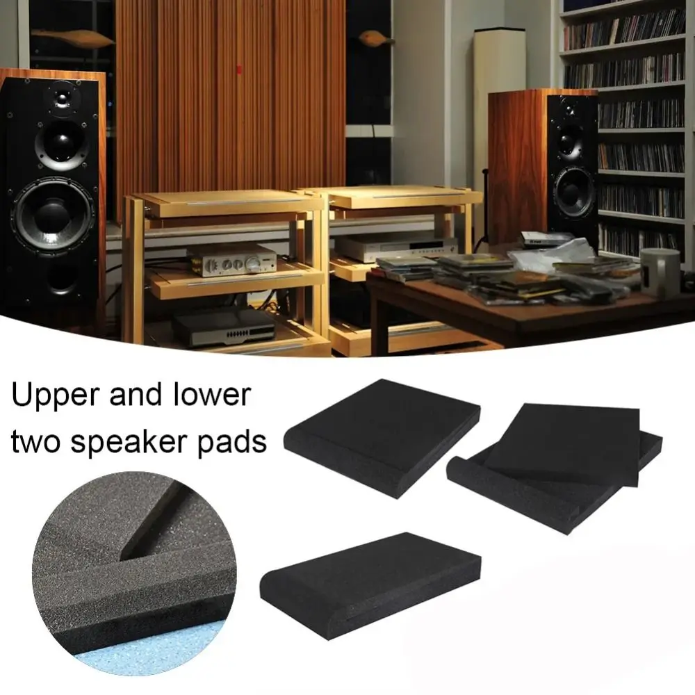 

Противоударные изоляционные подушечки для студийного монитора, акустическая пена, черные изоляционные подушечки для динамиков, звукоизоляционный противоскользящий коврик высокой плотности