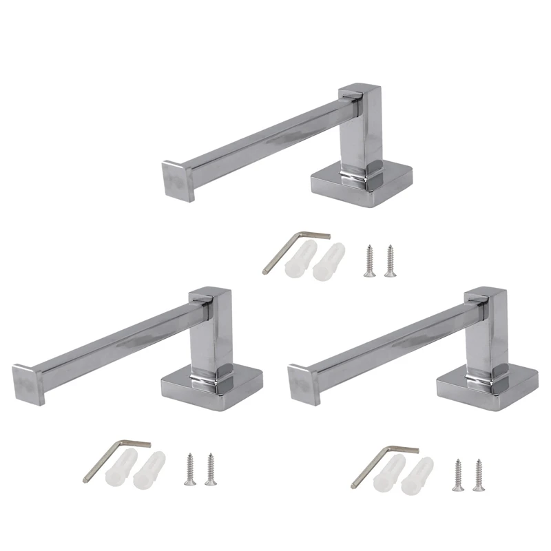 

HOT-3X Chrome Square Bathroom Toilet Roll Holder. Wall Mounted Toilet Roll