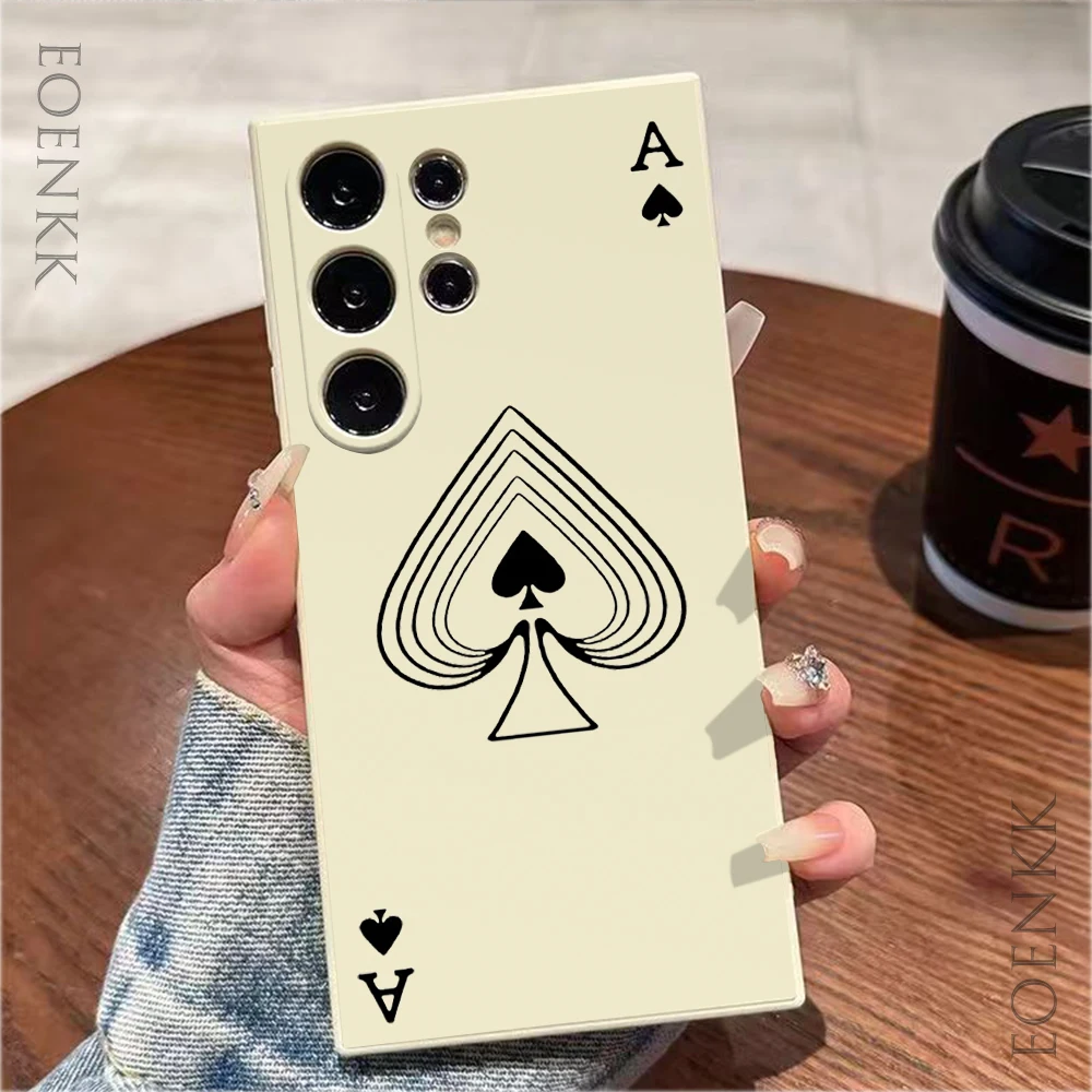 Фото Чехол для телефона с рисунком покера для Samsung Galaxy S25 S24 S23 S22 S21 S20 Ultra Plus FE A15 30 20 A53 A71 A72 5G, силиконовый мягкий чехол №2