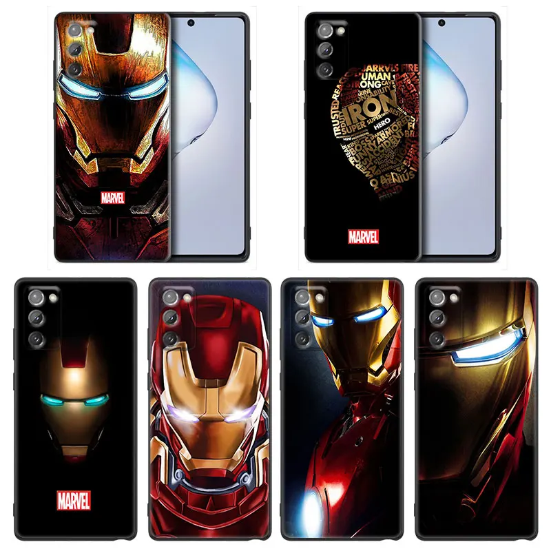 

Phone Case for Samsung Note 8 9 10 M11 M12 M30s M32 M21 M51 F41 F62 M01 Case Soft Silicone Cover Marvel Iron Man Face logo