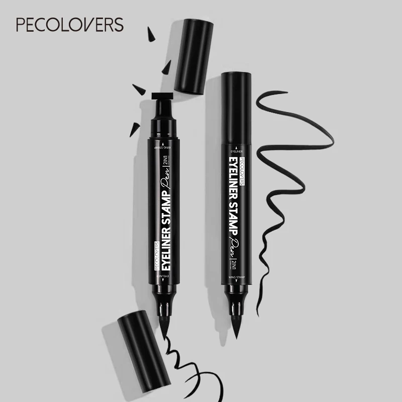 Двухсторонняя жидкая подводка для глаз карандаш 2 в 1 водонепроницаемая печать