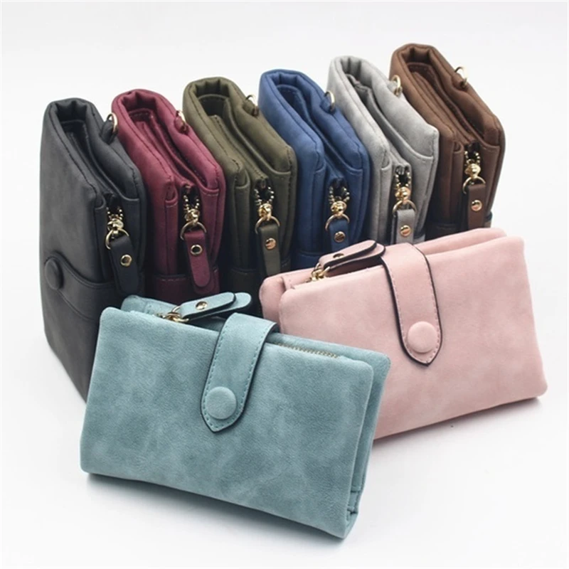 

Women Wallets and Purses Pu Leather Wallet Female Short Hasp Purse Small Solid Coin Card Holders 2023 New Carteras Dropshipping