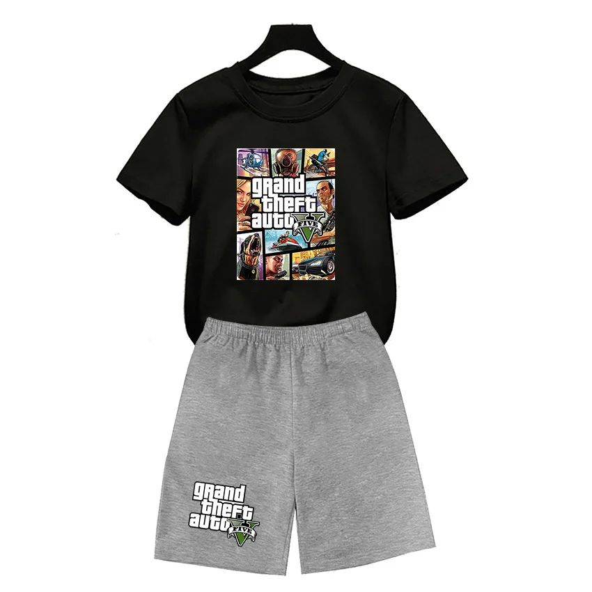

2022 Grand Theft Auto Game GTA 5 boy Set Summer T Shirts Cool GTA5 girl TShirt Colorful Print T-shirt Tee Shirt Funny clothing