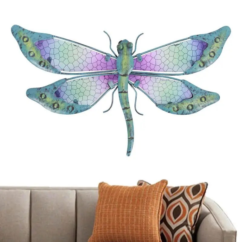 

Metal Dragonfly Wall Artwork For Garden Decoration Miniaturas Animal Outdoor Statues And Sculptures For Yard Decoration