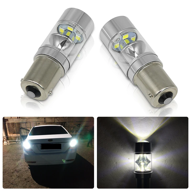 

2 шт., автомобильные светодиодсветодиодный лампы 1156 60 Вт