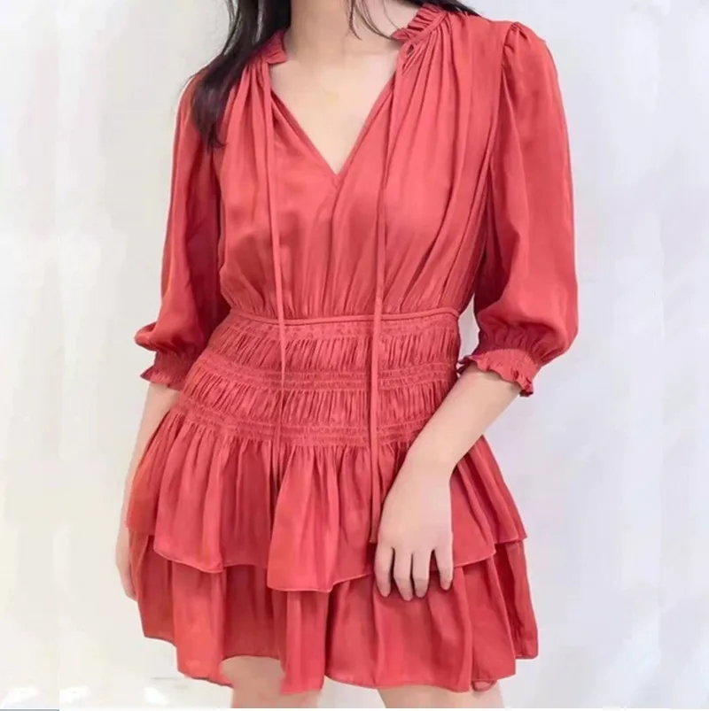 

New Woman Maje Dress Fashion Spring Summer Women Dresses Vintage Design Dress for Women Casual Slim Waist Woman Dress Maje