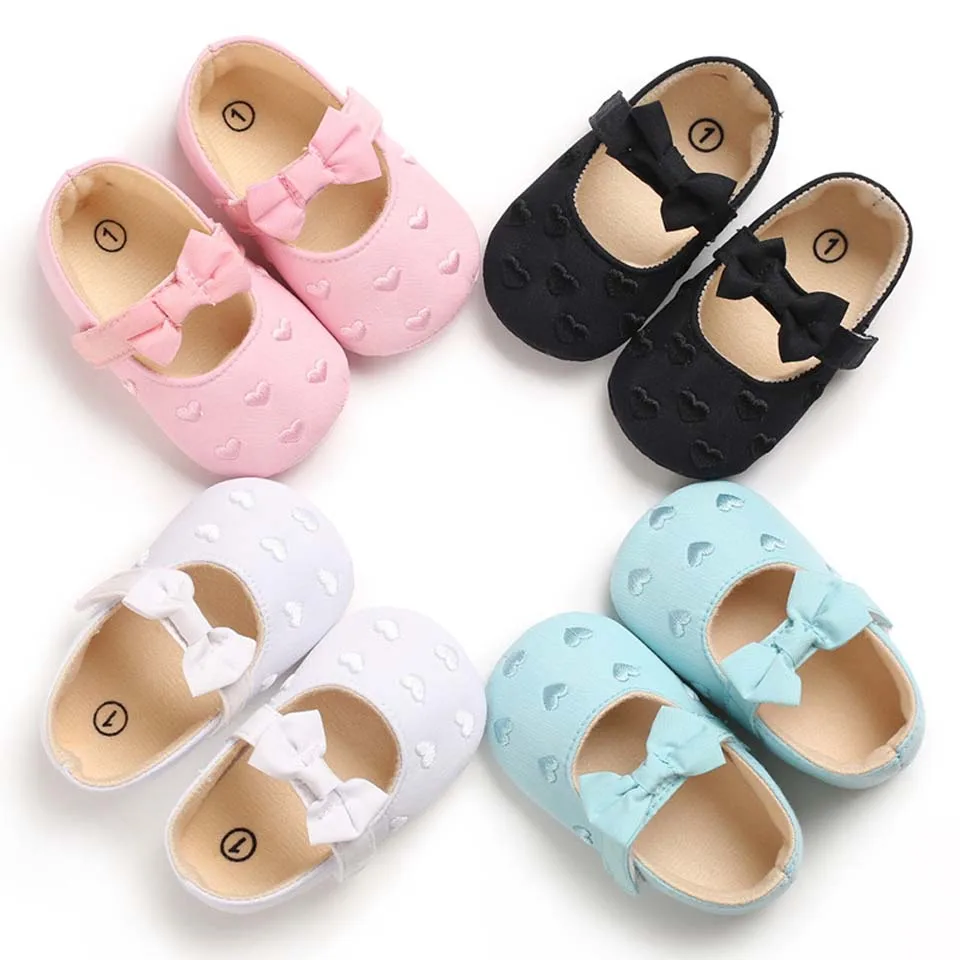 

Baby Shoes Girls Boys Infant Soft Sole First Walkers Toddle Princess Mary Jane Shoes Newborn Simple Style Prewalker 0-18 Months