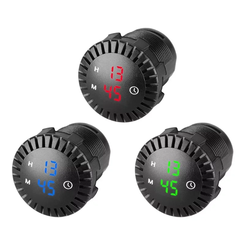 

Waterproof 12V/24V Automotive Car Boat Truck Motorcycle 24hours Touch Digital Clock LED Display Car Panel Electronic Clock W91F