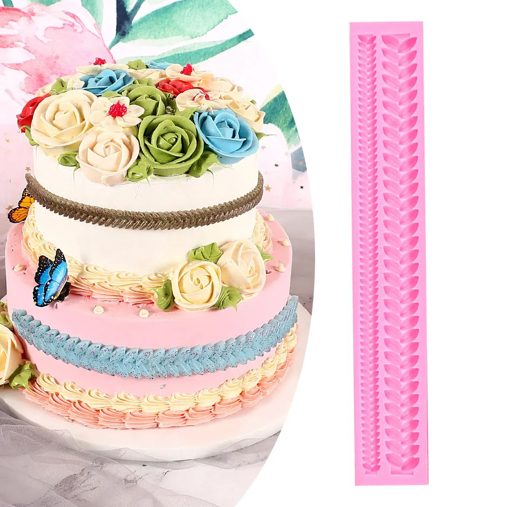 

Мягкие силиконовые листья в форме шоколада, не прилипают, легко чистятся, термостойкие, для помадки, для выпечки, Многоразовые Рамки для тор...