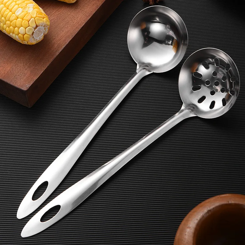 Ложка из нержавеющей стали с длинной ручкой дуршлаг горячий горшок половник для