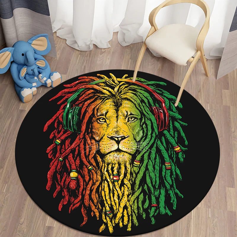

Music Animal Themed round carpet living room carpet Picnic mat floor mat polyester carpet mat gifts children's room decoration