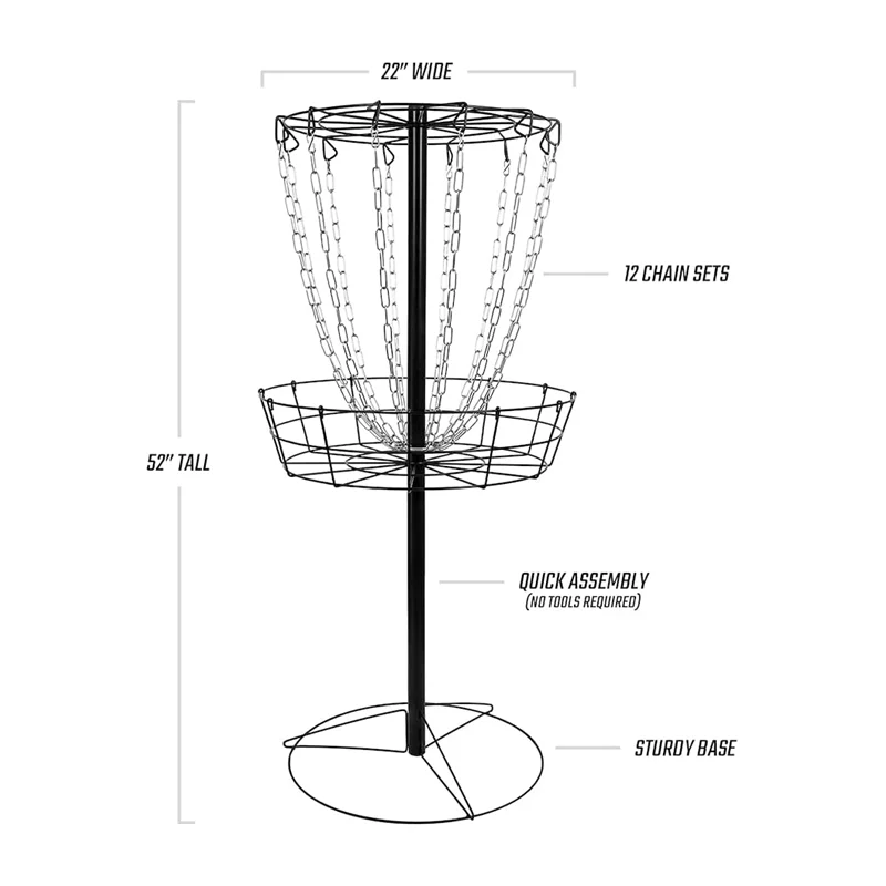 

GBT001B Portable Flying Disc Golf Basket For Disc Golf Sport, Disc Golf Basket Target Include Bag