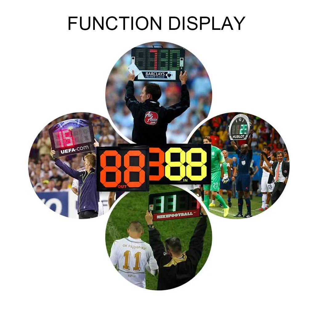 Football Substitution Card Beautiful Practical Multi-function Soccer Substitution Board Eye-catching Fluorescent Display