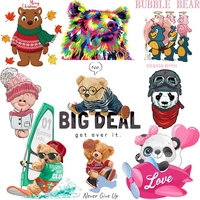 cartoon bear patches iron on transfers for clothing thermoadhesive patches on childrens clothes animal bear stickers