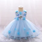 Новинка, детское платье для стирки, свадебное платье для девочек, юбка, пушистые цветы, платье принцессы для детей одного года, платье для маленьких девочек