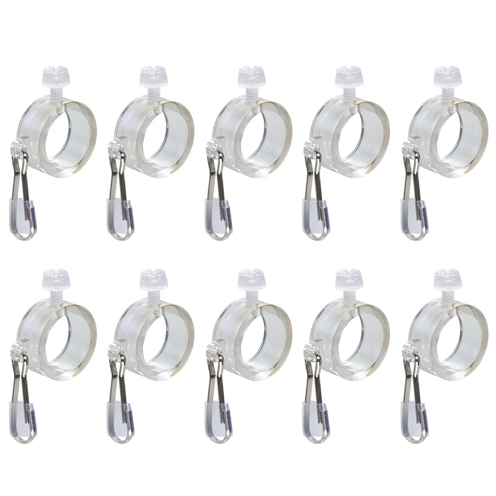 

8 Pcs Retaining Ring Flag Pole Clip Fixing Rings Fixed Buckle Plastic Mounting Clamps