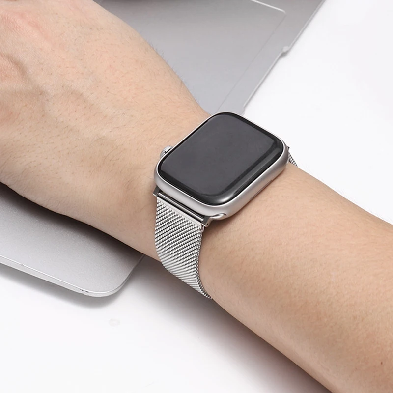 Milanese Strap For Apple Watch Band ultra 49mm 44mm 40mm 45mm 41mm 42mm 38mm magnetic buckle bracelet iWatch series 3 6 5 se 7 8