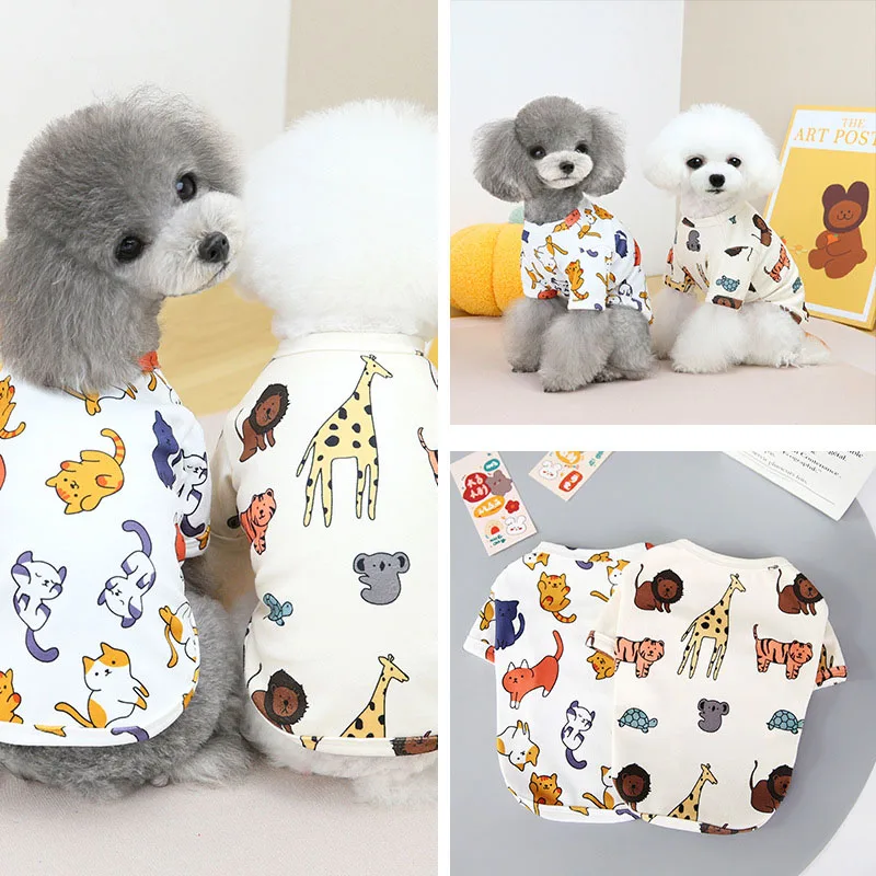 Пуловер с принтом животных футболка для собаки одежда кошек свитшот