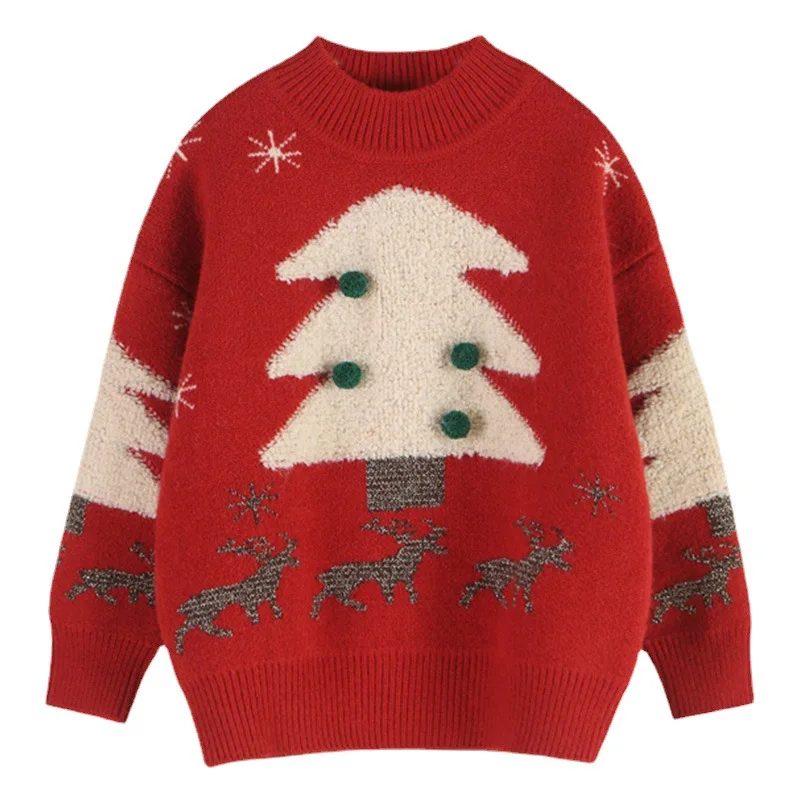 Красный Рождественский стиль зимняя Снежинка милый шар утолщенный теплый