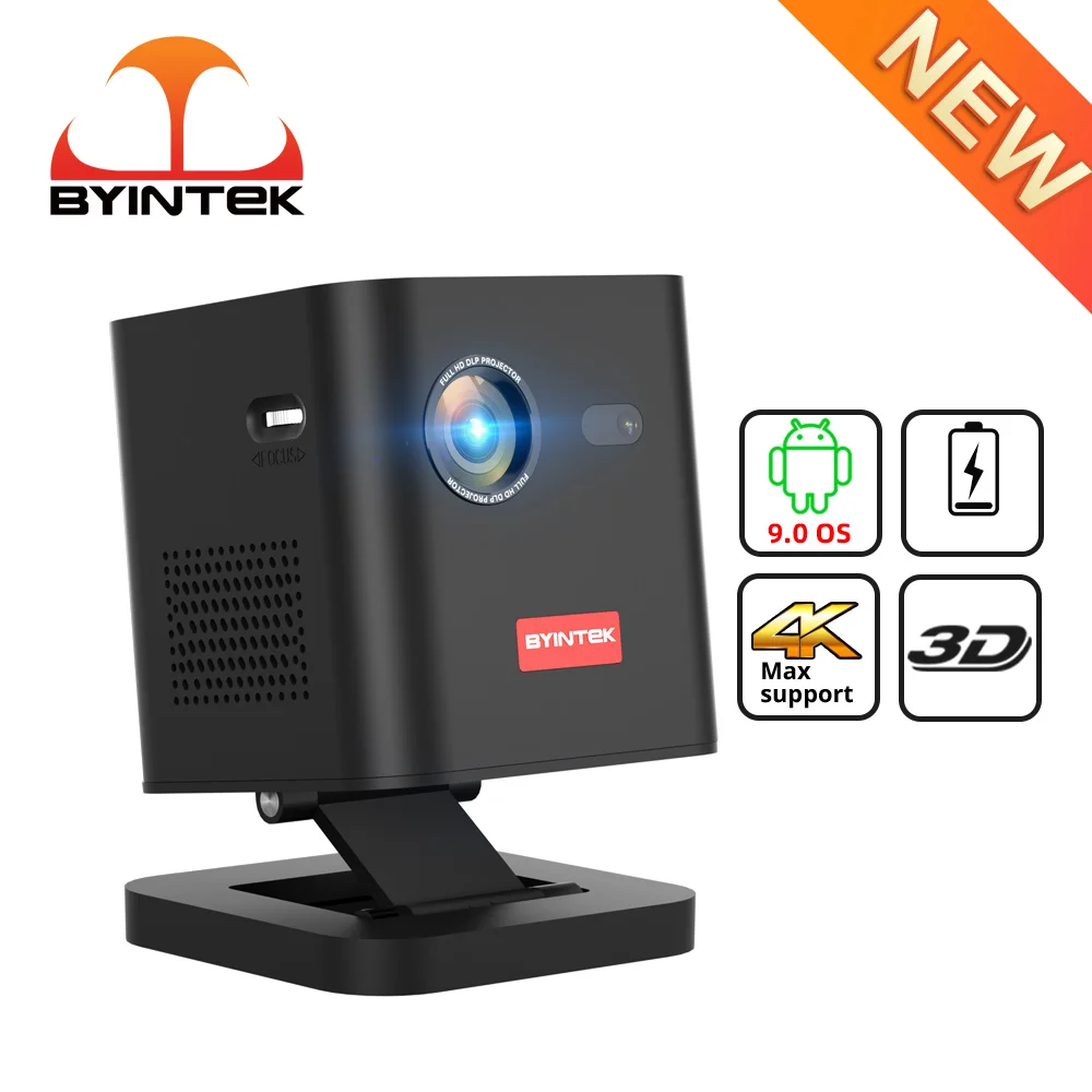 

BYINTEK P19 Micro 3D Mini Projetor Portable Smart Android WIFI Video LED DLP Projector for Home Theater Full HD 1080P 4K Cinema