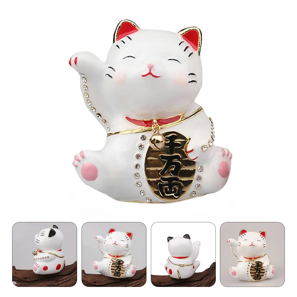 

Счастливая кошка дизайн скульптуры маленький контейнер для ювелирных изделий Коробка для хранения сокровищ