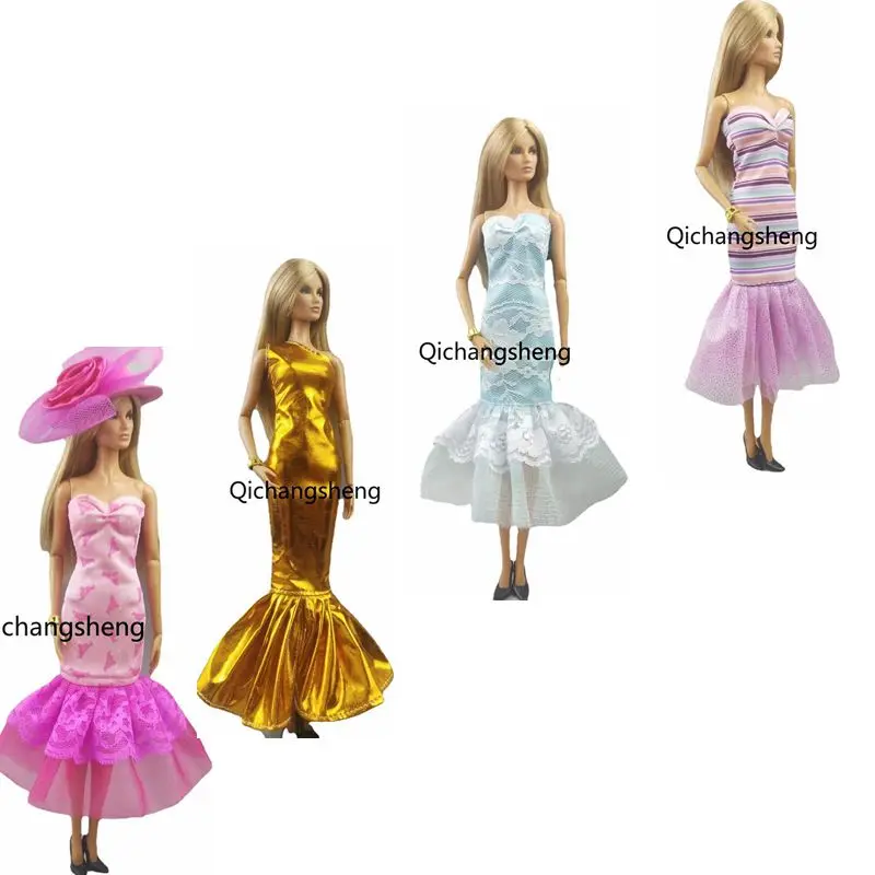 

Модное платье рыбий хвост 1/6 BJD для куклы Барби, одежда для Барби, вечернее платье, наряд принцессы, аксессуары для кукол 11,5 дюйма, игрушка