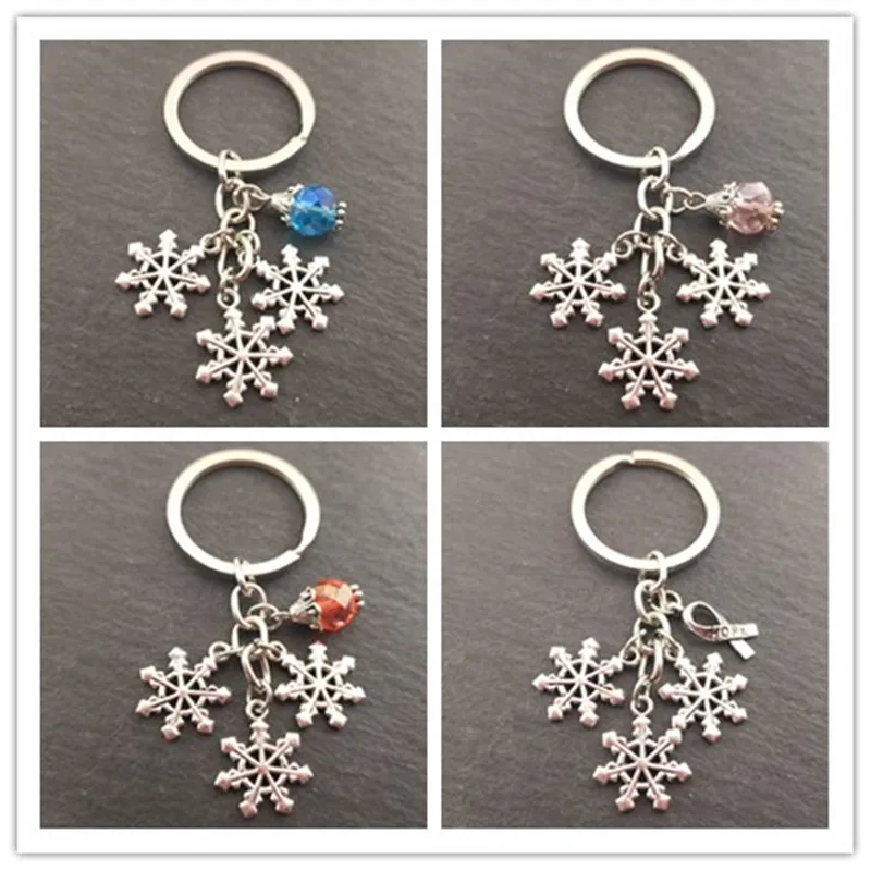 1 шт. милый Рождественский брелок в виде снежинки кольцо подвеска кошелька для