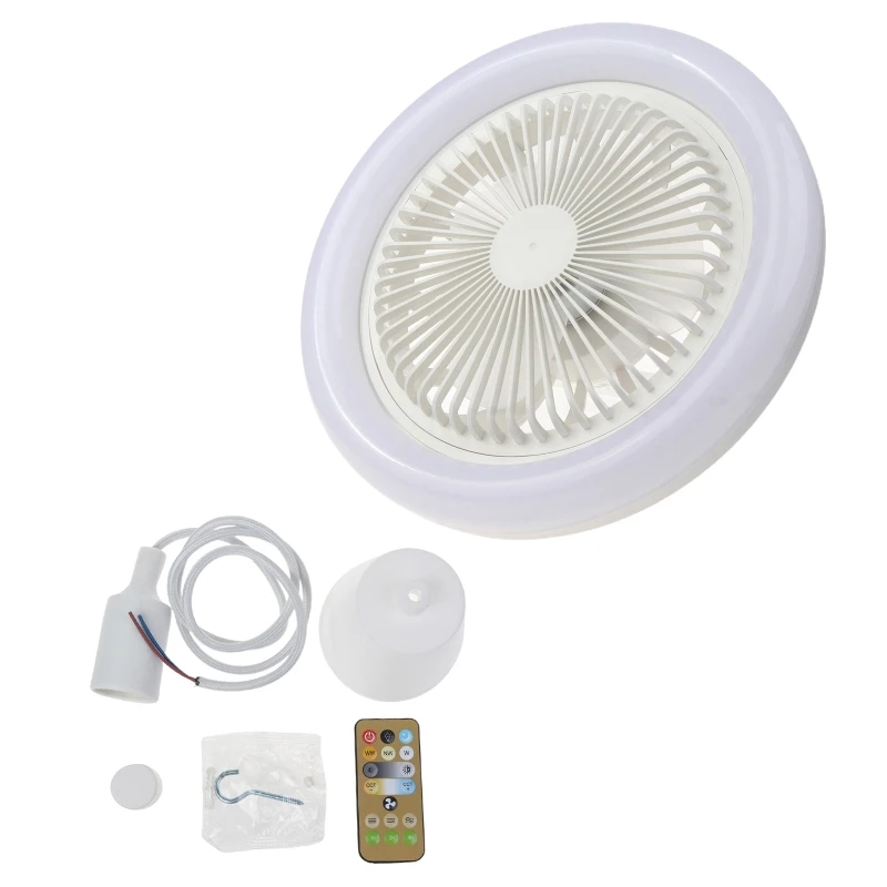 

10.2inch E27 30W 86‑265V Fan LED Enclosed Ceiling Fan Dimmable Ceiling Fan with LED Light for Home Bedroom Living