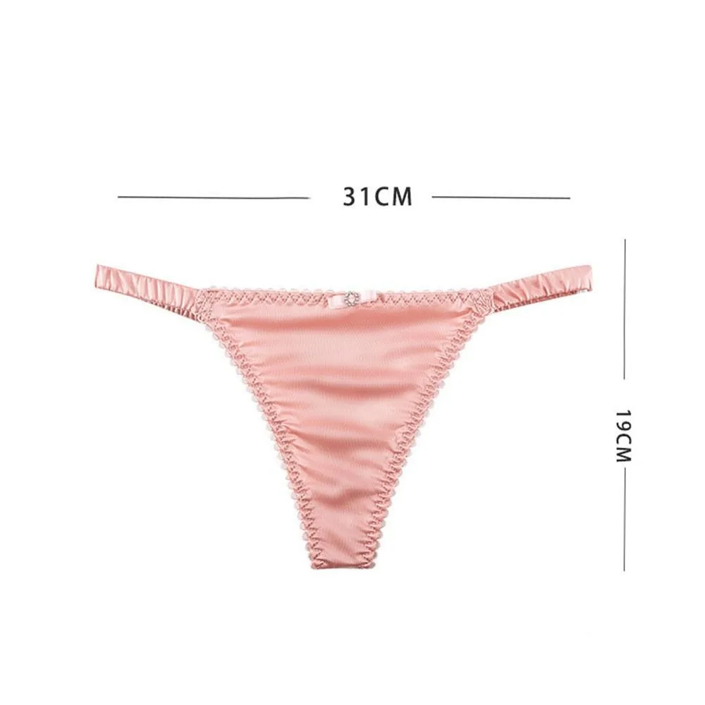 Underwear For Girl For Women Underpants Sports Panties Thin Belt Satin Briefs Women Thong Female Lingerie Bow Panties images - 6