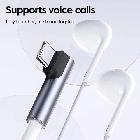 Адаптер для наушников типа C, аудиоразъем с разъемом 3,5 мм 90 °   Локтевой конвертер для наушников типа C «папа» на адаптер «мама» 3,5 мм