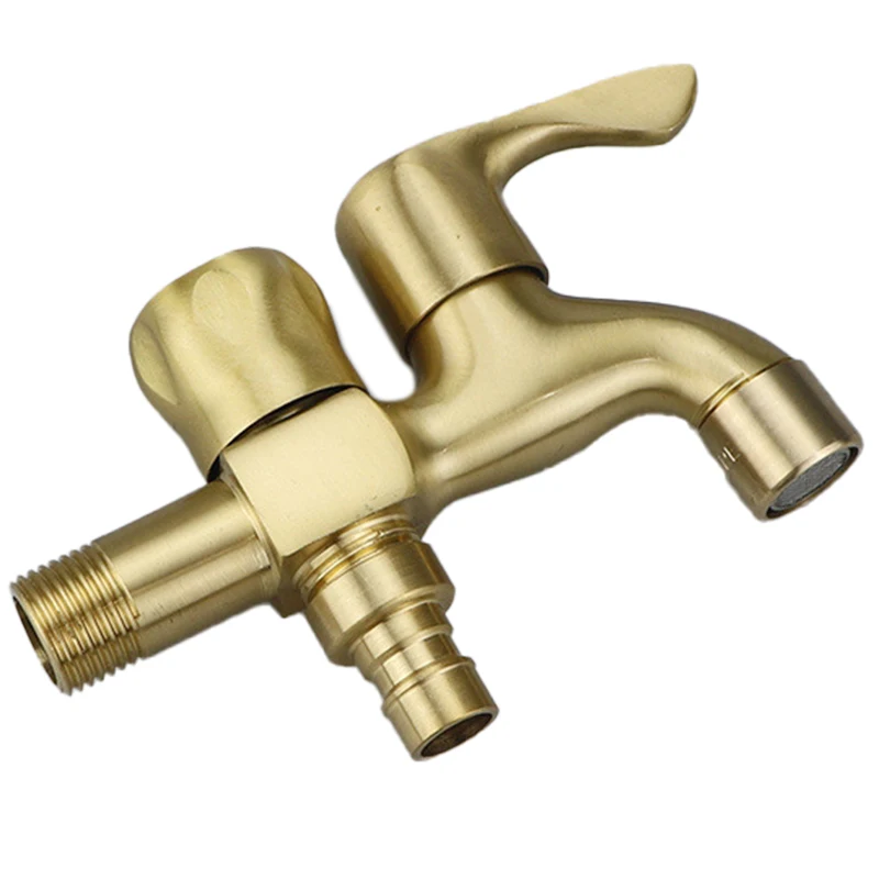 

Brass Double Using Washing Machine Faucet Bathroom Corner Faucet Tap Garden Outdoor Mixer