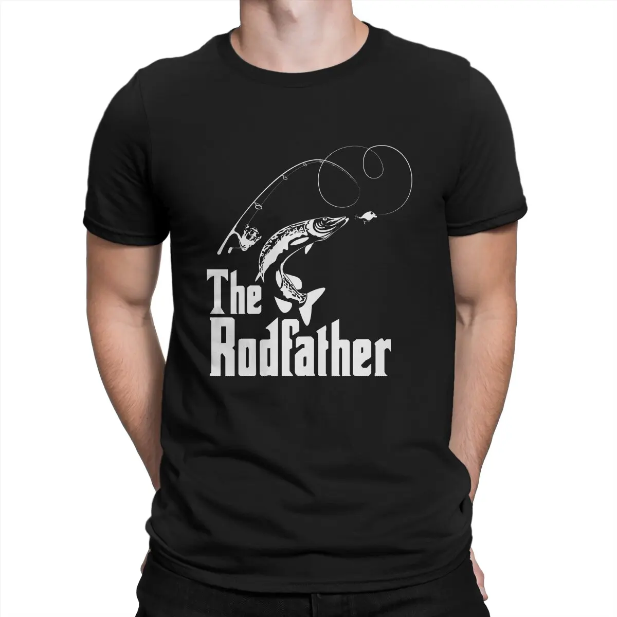 

Funny The Rodfather Fishing Essential T-Shirts Men O Neck Pure Cotton T Shirts Fishing Relax Sprots Short Sleeve Tees Birthday