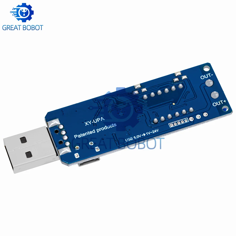 Фото Цифровой USB-модуль повышения напряжения XY‑UPA с регулировкой, вход 5В, выход 3.3В‑24В, настольный регулируемый источник питания №4