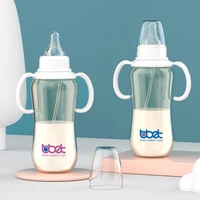 140300ml baby newborn feeding bottles portable double handle infant pacifier bottle with cover milk drinking water bottle